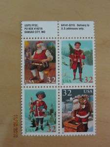 USA 1995 Christmas Stamp Block 4  