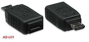 USB 2.0 Micro AB Female to Micro B Male Adapter, AD U31  