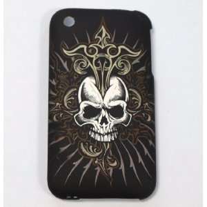   Ed Hardy skull painting case for iPhone 3G/3GS   Black Electronics