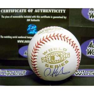  David Eckstein Autographed Baseball   2006 World Series 