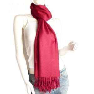   Red Solid Color 100% Cashmere Scarf Made in Scotland 