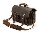 Vintage Style Leather Briefcase Backpack Messenger Laptop Bag Large 16 