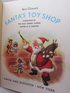 Childrens Vintage Book Little Golden Disney Santas Toy Shop 1st Ed 
