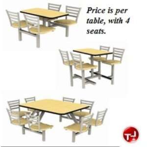   1104, Cafeteria Dining 4 Person Cluster Table Unit 