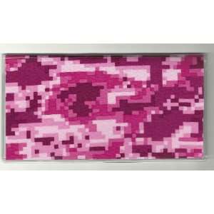    Checkbook Cover Digital Camo Camouflage Pink 