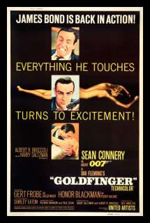 GOLDFINGER *40x60 JAMES BOND ORIGINAL MOVIE POSTER 1964  