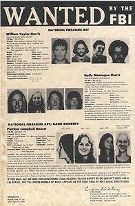 AUTHENTIC WANTED POSTER FOR PATTY HEARST 1975 [Lbc]  