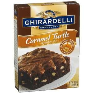Ghirardelli Chocolate Brownie Mix, Caramel Turtle, 18.5 oz (6 Pack 