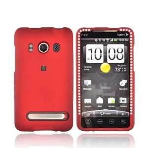    For HTC Evo 4G Rubberized Hard Case Cover Gems RED Electronics