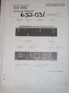 Kenwood Service Manual~SS 992 AV Surround Processor  