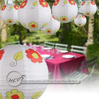 16 Chinese Flower White Paper Lantern Lamp Wedding Party Home 