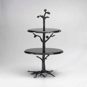   Double Top Tree Granite Table, Old World Finish