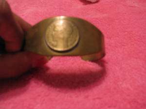 Vintage Copper Bracelet with French / Roman Coin  