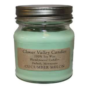  Cucumber Melon Half Pint Scented Candle by Clover Valley 