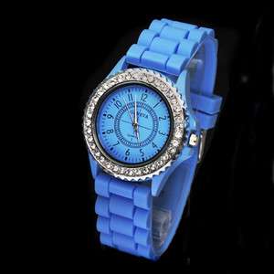   Color Fashion Jelly Quartz Unisex Silicone Wrist Watch Watches  