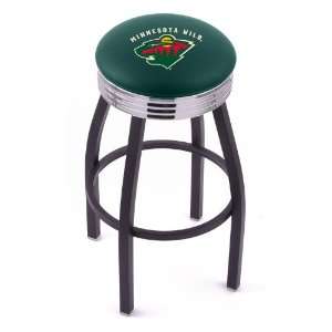  Minnesota Wild 30 Single ring swivel bar stool with Black 