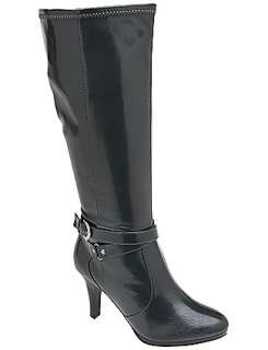 Wide width, wide calf Fashion boots with buckle accents  Lane Bryant