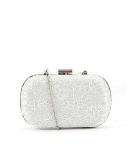 Stone (Stone ) White Lace Hard Case Clutch  253688716  New Look