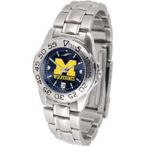 com Michigan Wolverines Sport AnoChrome Ladies Watch with Steel Band 