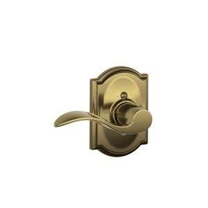   Brass Dummy Accent Style Lever with Camelot Rose