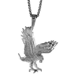  925 Sterling Silver Eagle Pendant (w/ 18 Silver Chain), 3 
