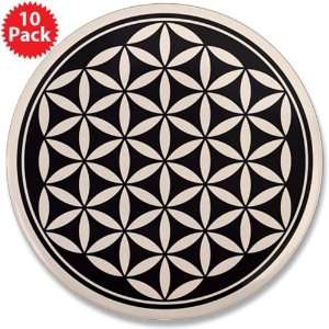  3.5 Button (10 Pack) Flower of Life Peace Symbol 