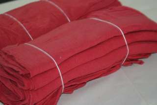   PCS RED COTTON SHOP TOWEL RAGS **INDUSTRIAL GRADE** NEW WIPERS  