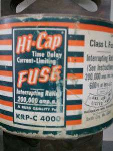 HI CAP KRP C4000 FUSE 4000AMP 600V CLASS L 300K A.I.R.  