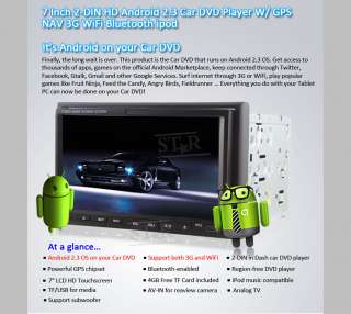 DIN In Dash Android 2.3 Car DVD Player Radio Stereo GPS NAV 