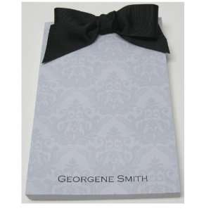  Grey Damask with Black Bow Pad