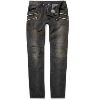  Clothing  Jeans  Slim jeans  Washed Zip Pocket Biker 