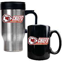 Great American Kansas City Chiefs Travel & Ceramic Mug Set    