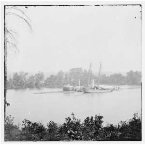  Reprint James River, Virginia. U.S.S. monitor CANONICUS taking coal 