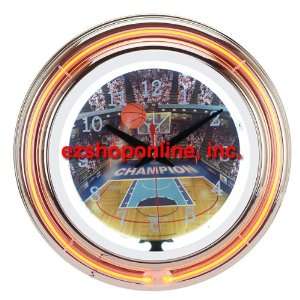 Sports Mania Basketball Theme Double Neon Clock 