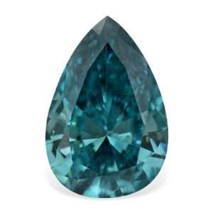  0.48 Carat Pear Cut Real Turquoise Blue Loose Diamond 