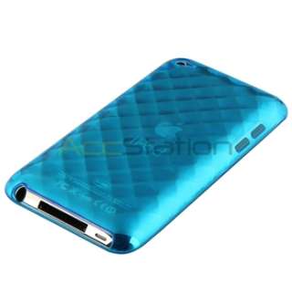 DIAMOND TPU RUBBER GEL SOFT COVER CASE+SCREEN GUARD FOR IPOD TOUCH 4 