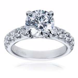  18K White Gold Contemporary Straight Engagement Ring 