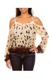 Plus size Beige Sheer Chiffon Blouse with Open Sleeves 1X 2X 3X  