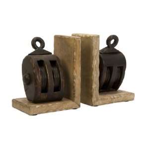    Classic Rustic Mango Wood Lever Bookends   Set of 2