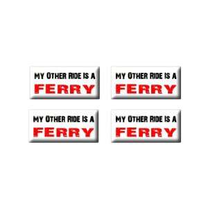   Ride Vehicle Car Is A Ferry   3D Domed Set of 4 Stickers Automotive