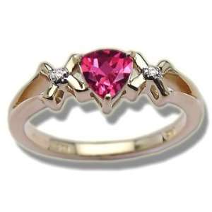   015 ct 1 5X5 Trillion Mystic Pink Topaz Yellow Ladies Ring Jewelry