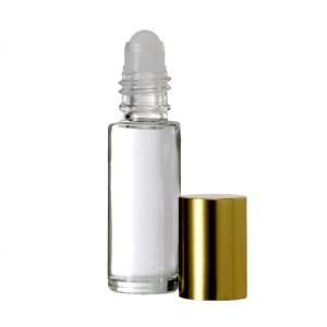 Mini Roll on Refillable Glass Perfume Bottle With Gold Cap 
