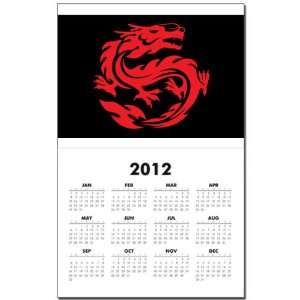  Calendar Print w Current Year Tribal Red Dragon 