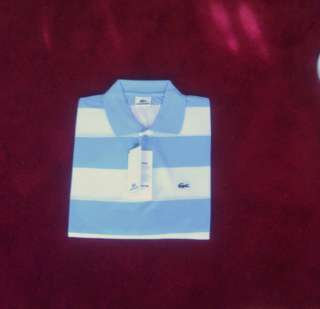 Lacoste Poloshirt Gr. L NEU mit Etikett weiß blau gestreift in Kiel 