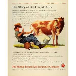 1945 Ad Mutual Benefit Life Insurance Logo Pelicans Milking Cow 