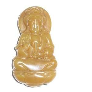   03 Kwan Yin Yellow Goddess Vase Lotus Crystal Stone 1.5 Jewelry