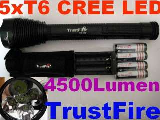 New SUPER Bright TrustFire 5x XM L T6 CREE LED 4500 Lumens Flashlight 