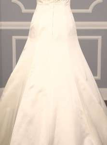 AUTHENTIC Anne Barge 523 Bridal Gown Silk Satin Ivory Strapless Aline 