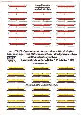 72 73 Prussian Lancers 1800 1815 (13)  . Lance pennons East 