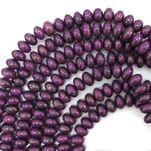 6x10mm purple gold pyrite turquoise rondelle beads 16 strand  
